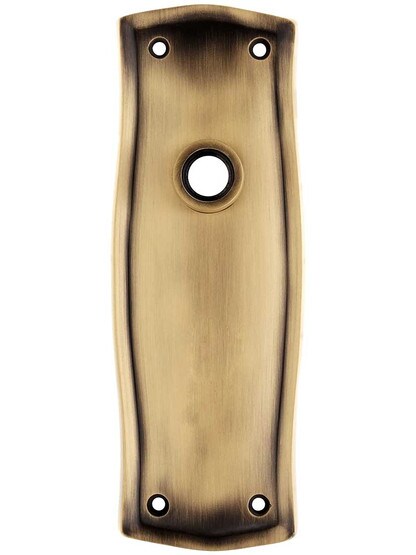 Prairie Forged-Brass Back Plate - No Keyhole in Antique Brass.